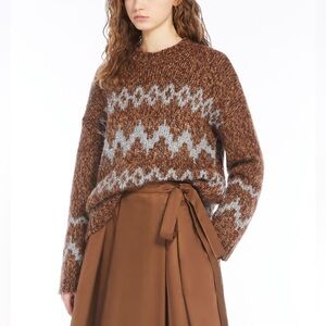 NewSeason NWT Weekend Max Mara Jacquard Mohair Sweater Size:M US6 Fall/Winter